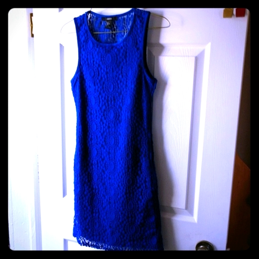 💖🩸💙 Pencil Dress Fully Lined Forever 21 Royal Blue Polyester/Spandex Sleevele